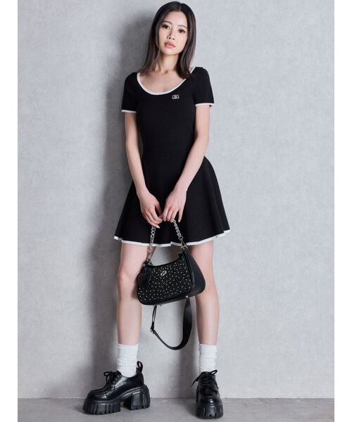 GYDA（ジェイダ）の「GDラインストーンBAG（ハンドバッグ・レディース・オフホワイト/ブラック・FREE）」の7枚目の写真