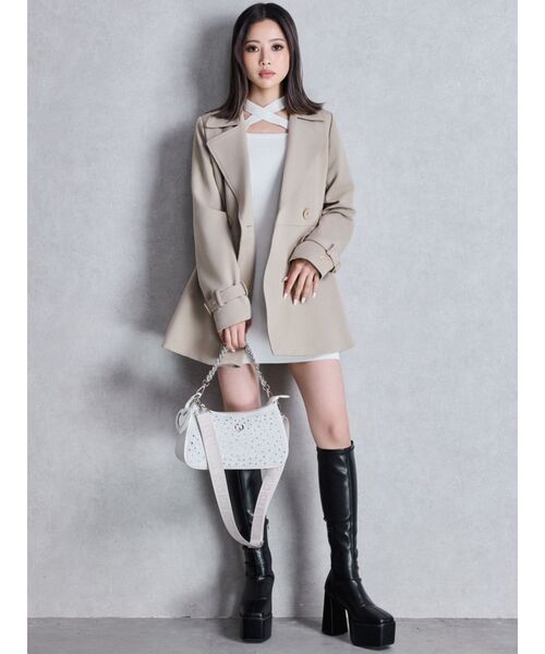 GYDA（ジェイダ）の「GDラインストーンBAG（ハンドバッグ・レディース・オフホワイト/ブラック・FREE）」の11枚目の写真