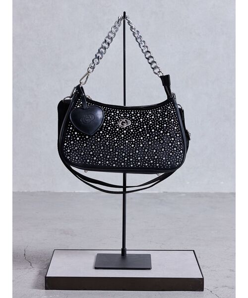 GYDA（ジェイダ）の「GDラインストーンBAG（ハンドバッグ・レディース・オフホワイト/ブラック・FREE）」の12枚目の写真