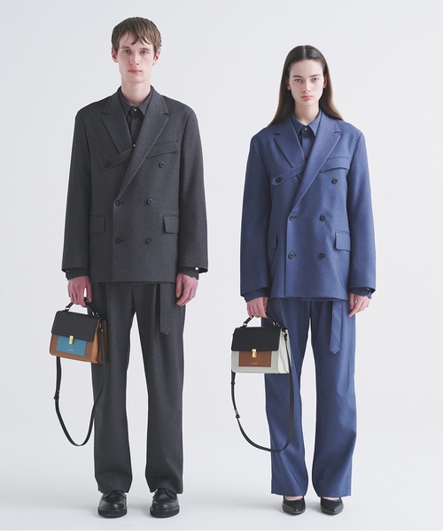 CULLNI(クルニ)の「Faux Denim Slant Belt Tailored Jacket(テーラードジャケット・メンズ・ネイビー/ブルー/ブラック・2/1/0)」の5枚目の写真