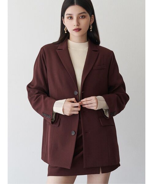 MURUA（ムルーア）の「【セットアップ対応】2wayレングステーラードジャケット（テーラードジャケット・レディース・グレー/ボルドー/ブラウン・FREE）」の3枚目の写真