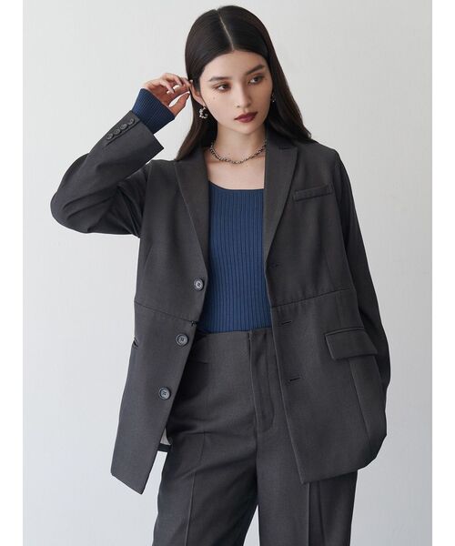 MURUA（ムルーア）の「【セットアップ対応】2wayレングステーラードジャケット（テーラードジャケット・レディース・グレー/ボルドー/ブラウン・FREE）」の7枚目の写真