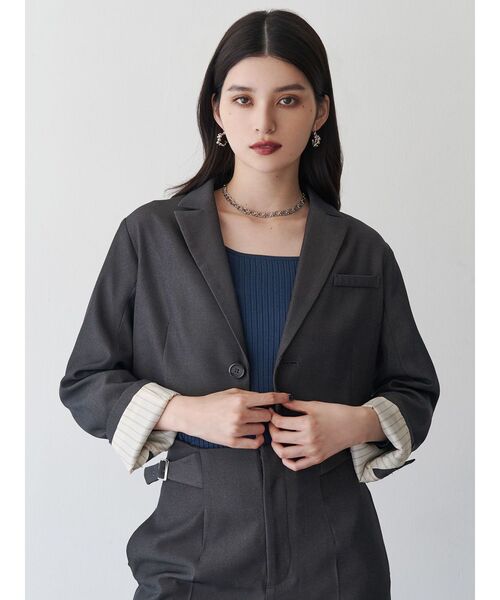 MURUA（ムルーア）の「【セットアップ対応】2wayレングステーラードジャケット（テーラードジャケット・レディース・グレー/ボルドー/ブラウン・FREE）」の11枚目の写真