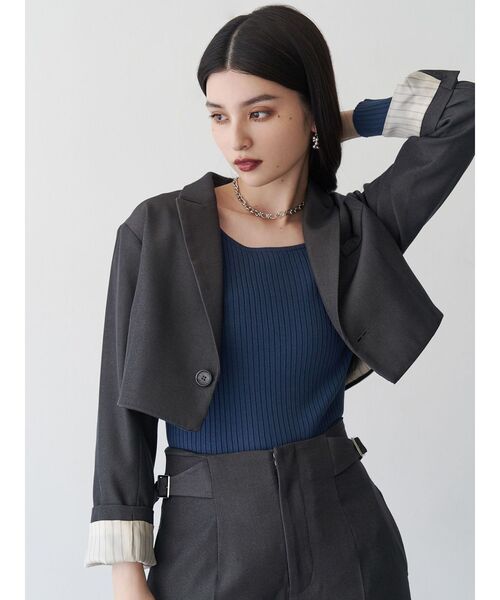 MURUA（ムルーア）の「【セットアップ対応】2wayレングステーラードジャケット（テーラードジャケット・レディース・グレー/ボルドー/ブラウン・FREE）」の14枚目の写真