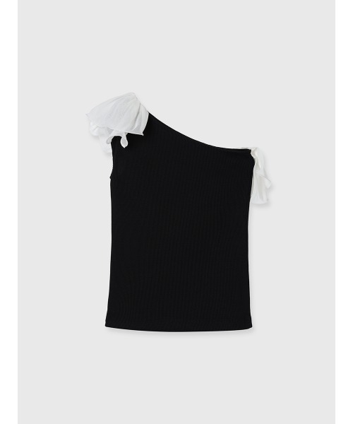 anuans(アニュアンス)の「ドッキングカットトップス(Tシャツ/カットソー・レディース・アイボリー/ブラック/ブラック×ホワイト・FREE)」の16枚目の写真
