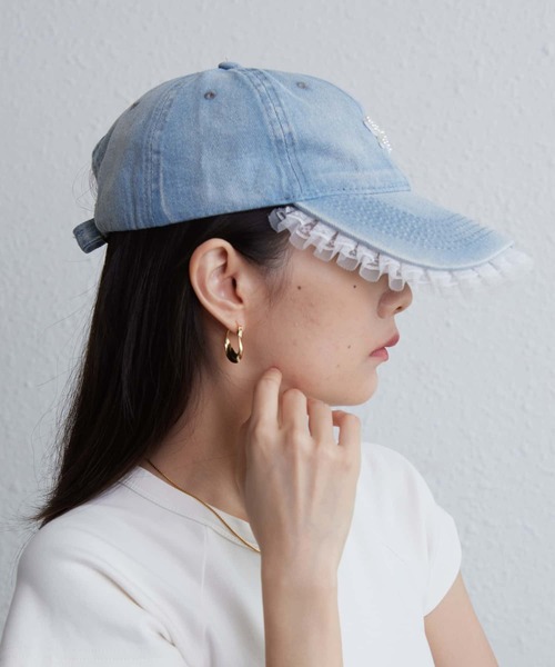 LA VORAGINE（ラ ヴォラジネ）の「パールリボン　ベースボールキャップ　帽子（キャップ・レディース・ブルー/ブラック/ネイビー・FREE）」の9枚目の写真