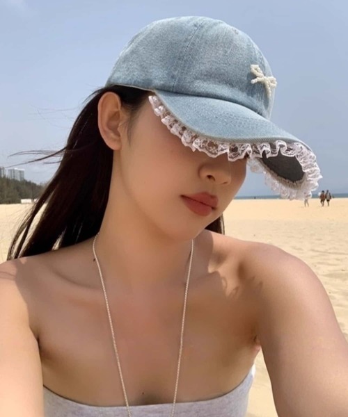 LA VORAGINE（ラ ヴォラジネ）の「パールリボン　ベースボールキャップ　帽子（キャップ・レディース・ブルー/ブラック/ネイビー・FREE）」の13枚目の写真