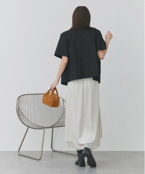 ad thie（アドティエ）の「ポルカドット レイヤードナロースカート（スカート・レディース・オフホワイト/ブラック・FREE）」の11枚目の写真