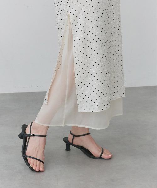 ad thie（アドティエ）の「ポルカドット レイヤードナロースカート（スカート・レディース・オフホワイト/ブラック・FREE）」の19枚目の写真