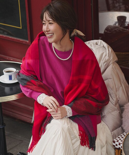 新品未使用　シュガーローズ　ストール付きニット セール】ミックスカラーニットストール（ストール/ショール）｜NANO