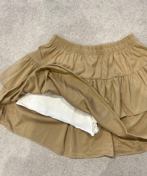 Mejoul（メジュール）の「【インナーパンツ付き】コーデュロイティアードフレアミニスカート（スカート・レディース・ベージュ/ブラウン/ブラック・F）」の8枚目の写真