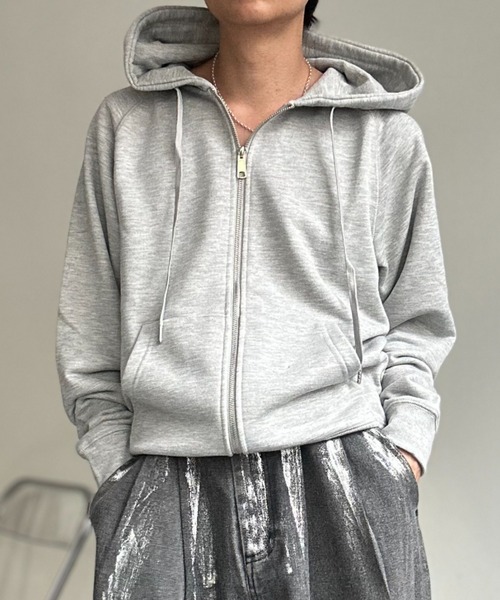 CREARE -LINO-（クレアーレリノ）の「〈ユニセックス商品〉ベーシックスウェットZIPパーカー（パーカー・メンズ・ブラック/杢グレー/ブラウン/ブルー・M/L）」の3枚目の写真