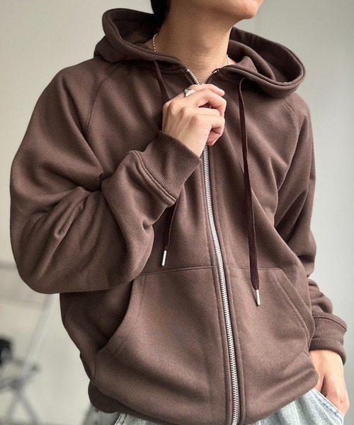 CREARE -LINO-（クレアーレリノ）の「〈ユニセックス商品〉ベーシックスウェットZIPパーカー（パーカー・メンズ・ブラック/杢グレー/ブラウン/ブルー・M/L）」の4枚目の写真