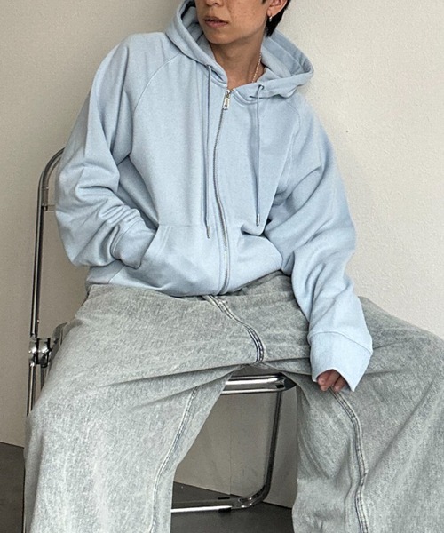 CREARE -LINO-（クレアーレリノ）の「〈ユニセックス商品〉ベーシックスウェットZIPパーカー（パーカー・メンズ・ブラック/杢グレー/ブラウン/ブルー・M/L）」の5枚目の写真