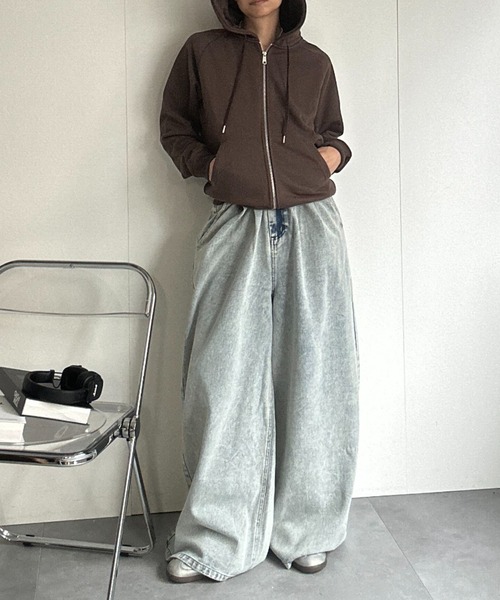 CREARE -LINO-（クレアーレリノ）の「〈ユニセックス商品〉ベーシックスウェットZIPパーカー（パーカー・メンズ・ブラック/杢グレー/ブラウン/ブルー・M/L）」の12枚目の写真