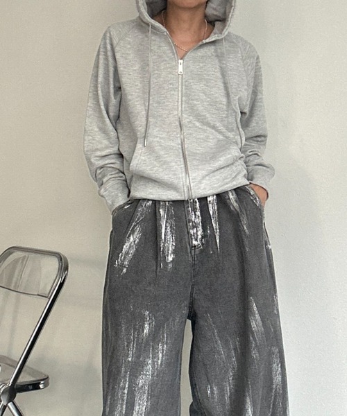 CREARE -LINO-（クレアーレリノ）の「〈ユニセックス商品〉ベーシックスウェットZIPパーカー（パーカー・メンズ・ブラック/杢グレー/ブラウン/ブルー・M/L）」の14枚目の写真