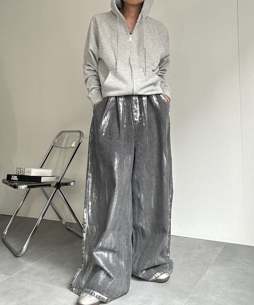 CREARE -LINO-（クレアーレリノ）の「〈ユニセックス商品〉ベーシックスウェットZIPパーカー（パーカー・メンズ・ブラック/杢グレー/ブラウン/ブルー・M/L）」の13枚目の写真