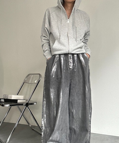 CREARE -LINO-（クレアーレリノ）の「〈ユニセックス商品〉ベーシックスウェットZIPパーカー（パーカー・メンズ・ブラック/杢グレー/ブラウン/ブルー・M/L）」の15枚目の写真