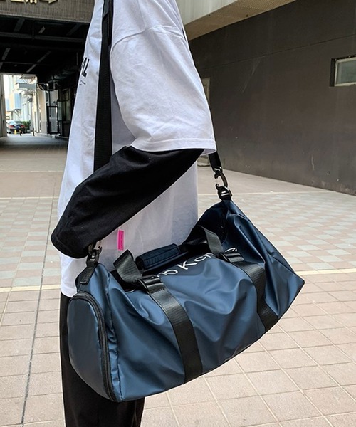 FUNALIVE(ファンアライブ)の「防水加工大容量2ポケットヌバックボストンバッグ ジム&部活用(ボストンバッグ・メンズ・シルバー/グレー/パープル/ネイビー/レッド・FREE)」の2枚目の写真