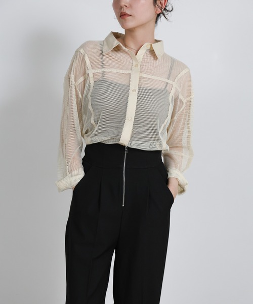 select MOCA（セレクトモカ）の「フロントファスナーハイウエストタックパンツ（スラックス・レディース・ブラウン/ブラック/グレイッシュベージュ・LARGE/MEDIUM）」の22枚目の写真