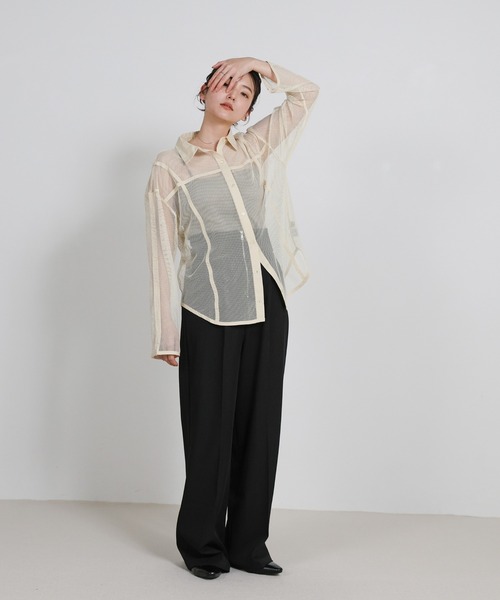 select MOCA（セレクトモカ）の「フロントファスナーハイウエストタックパンツ（スラックス・レディース・ブラウン/ブラック/グレイッシュベージュ・LARGE/MEDIUM）」の17枚目の写真