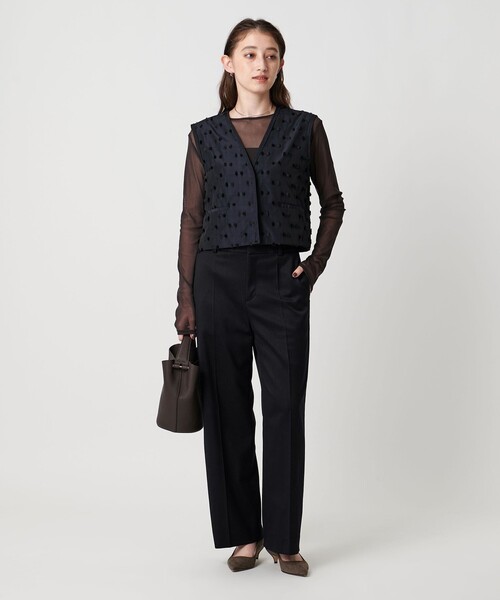 リボン カットジャガード ベスト ‐ウォッシャブル‐