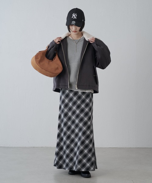 Lui's（ルイス）の「バイアスチェックフレアスカート（スカート・レディース・ブラウン/ブラック・38/36）」の3枚目の写真