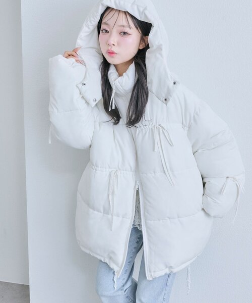 セール】リボンエコダウンミドル丈ブルゾン（ダウンジャケット/コート
