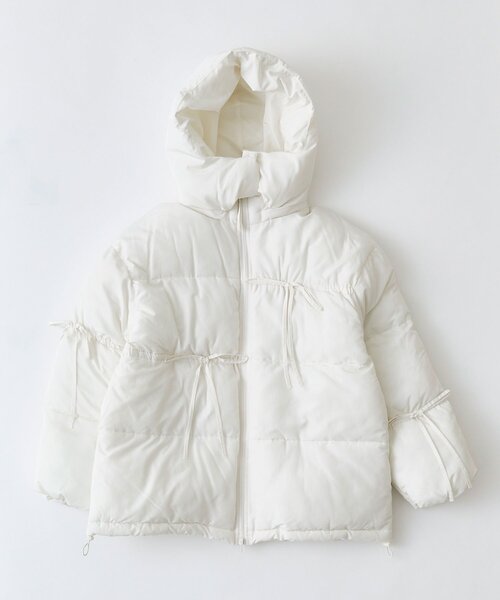 OLIVE des OLIVE（オリーブデオリーブ）の「リボンエコダウンミドル丈ブルゾン（ダウンジャケット/コート・レディース・オフホワイト/サックスブルー/ブラック/ピンク・FREE）」の18枚目の写真