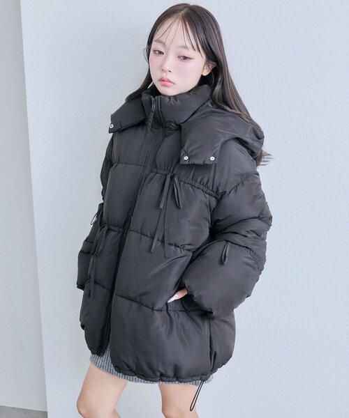 OLIVE des OLIVE（オリーブデオリーブ）の「リボンエコダウンミドル丈ブルゾン（ダウンジャケット/コート・レディース・オフホワイト/サックスブルー/ブラック/ピンク・FREE）」の19枚目の写真