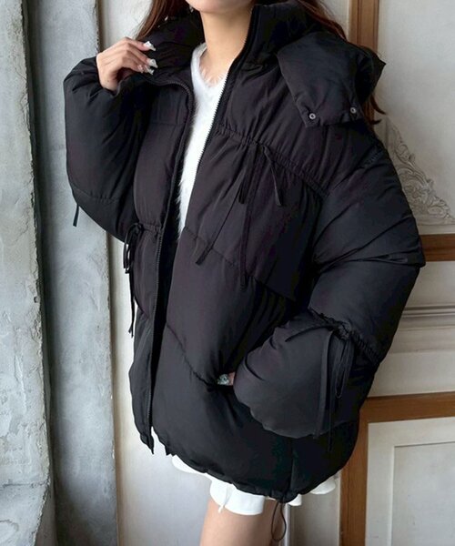 リボンエコダウンミドル丈ブルゾン（ダウンジャケット/コート）｜OLIVE