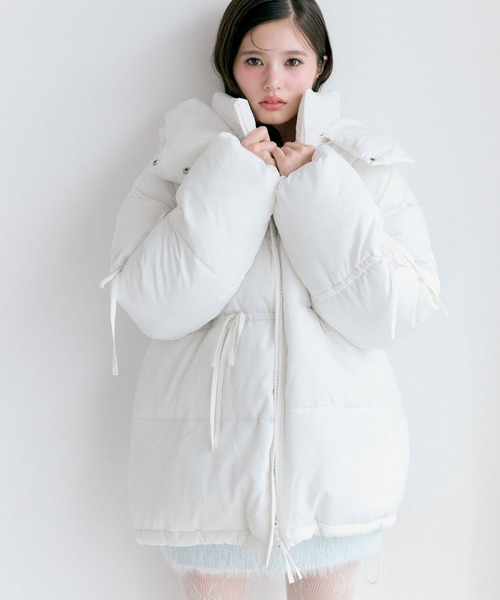 セール】リボンエコダウンミドル丈ブルゾン（ダウンジャケット/コート