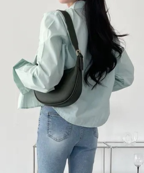 cammie（キャミー）の「ショート丈カラーシャツ（シャツ/ブラウス・レディース・イエロー/ネイビー/ミント/ブルー/ホワイト・LARGE/MEDIUM）」の14枚目の写真