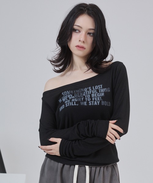 ENVYM（アンビー）の「2WAYシアートップス（Tシャツ/カットソー・レディース・グレー/ブラック/レオパード・FREE）」の13枚目の写真