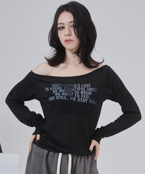 ENVYM（アンビー）の「2WAYシアートップス（Tシャツ/カットソー・レディース・グレー/ブラック/レオパード・FREE）」の14枚目の写真