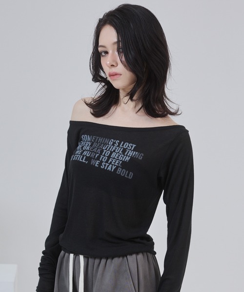 ENVYM（アンビー）の「2WAYシアートップス（Tシャツ/カットソー・レディース・グレー/ブラック/レオパード・FREE）」の15枚目の写真