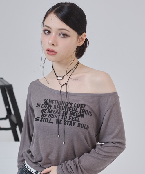 ENVYM（アンビー）の「2WAYシアートップス（Tシャツ/カットソー・レディース・グレー/ブラック/レオパード・FREE）」の20枚目の写真