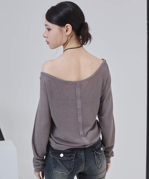 ENVYM（アンビー）の「2WAYシアートップス（Tシャツ/カットソー・レディース・グレー/ブラック/レオパード・FREE）」の21枚目の写真