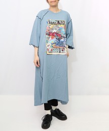 153625：バイクゲーム柄メロウ切替ワンピース