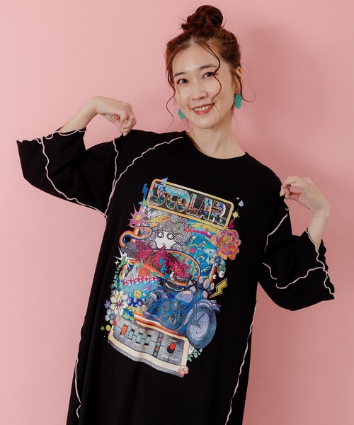 ScoLar（スカラー）の「153625：バイクゲーム柄メロウ切替ワンピース（ワンピース・レディース・ブルー/ブラック・M）」の14枚目の写真