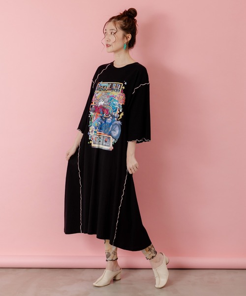 ScoLar（スカラー）の「153625：バイクゲーム柄メロウ切替ワンピース（ワンピース・レディース・ブルー/ブラック・M）」の15枚目の写真