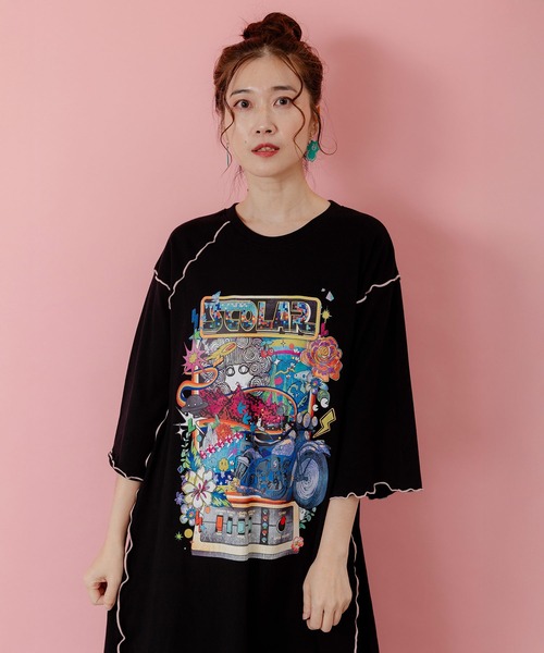 ScoLar（スカラー）の「153625：バイクゲーム柄メロウ切替ワンピース（ワンピース・レディース・ブルー/ブラック・M）」の18枚目の写真