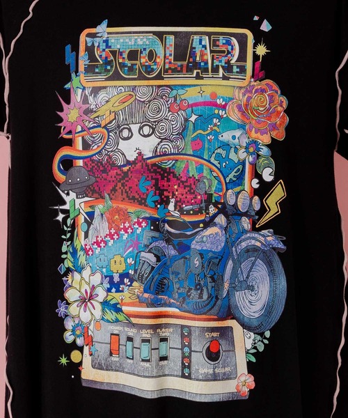 ScoLar（スカラー）の「153625：バイクゲーム柄メロウ切替ワンピース（ワンピース・レディース・ブルー/ブラック・M）」の19枚目の写真