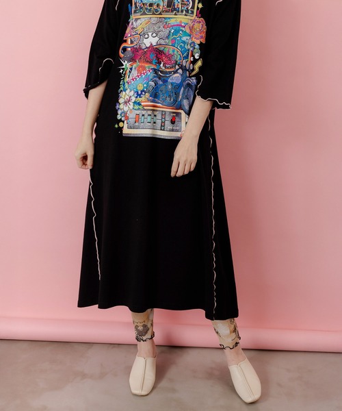 ScoLar（スカラー）の「153625：バイクゲーム柄メロウ切替ワンピース（ワンピース・レディース・ブルー/ブラック・M）」の20枚目の写真