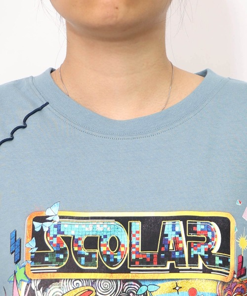 ScoLar（スカラー）の「153625：バイクゲーム柄メロウ切替ワンピース（ワンピース・レディース・ブルー/ブラック・M）」の10枚目の写真