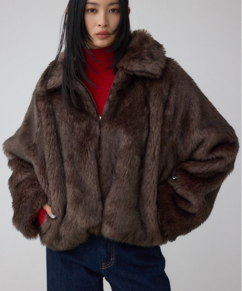ジップアップファーコート（ブルゾン）｜AZUL BY MOUSSY（アズールバイ