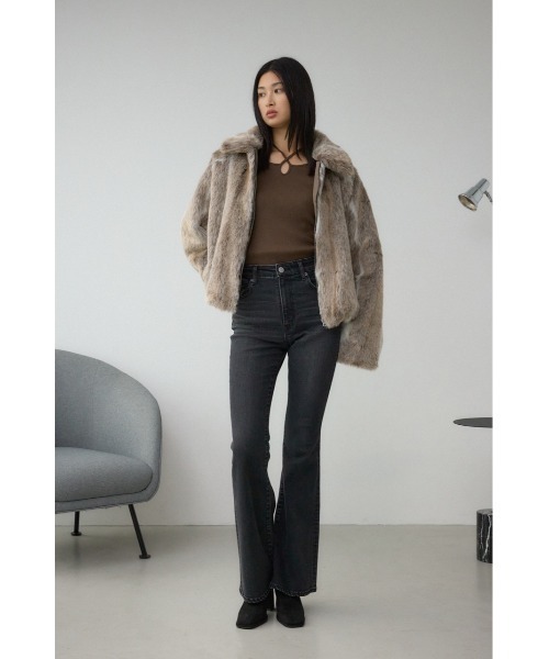 AZUL by moussy（アズールバイマウジー）の「ジップアップファーコート（ブルゾン・レディース・ブラウン/ベージュ系その他・SMALL/MEDIUM）」の19枚目の写真