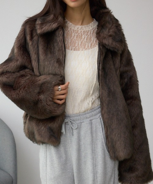 ジップアップファーコート（ブルゾン）｜AZUL BY MOUSSY（アズールバイ