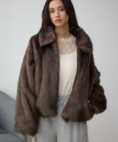 ジップアップファーコート（ブルゾン）｜AZUL BY MOUSSY（アズールバイ