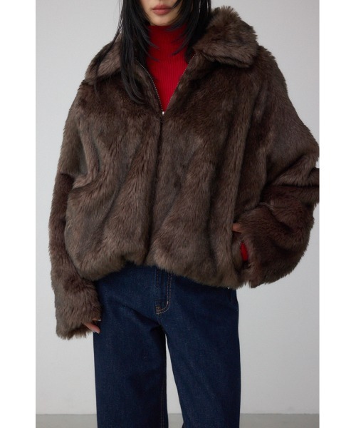 ジップアップファーコート（ブルゾン）｜AZUL BY MOUSSY（アズールバイ
